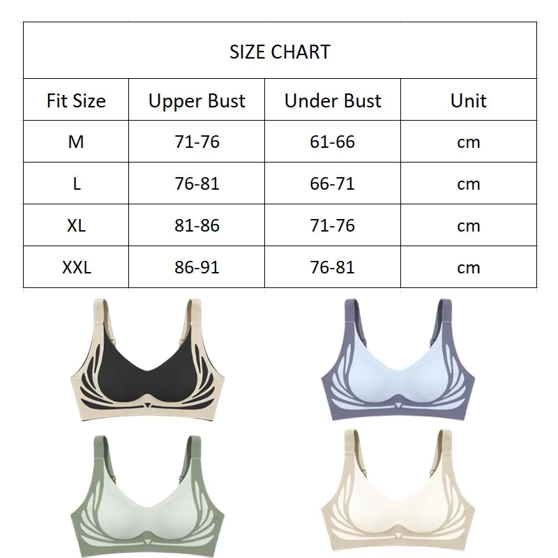 Plus Size Super Gather Push up Bras Women Soft Support Seamless Underwear Female Full Cup Lift-Up Bras Wireless Soft Sleepwear