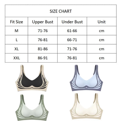 Plus Size Super Gather Push up Bras Women Soft Support Seamless Underwear Female Full Cup Lift-Up Bras Wireless Soft Sleepwear